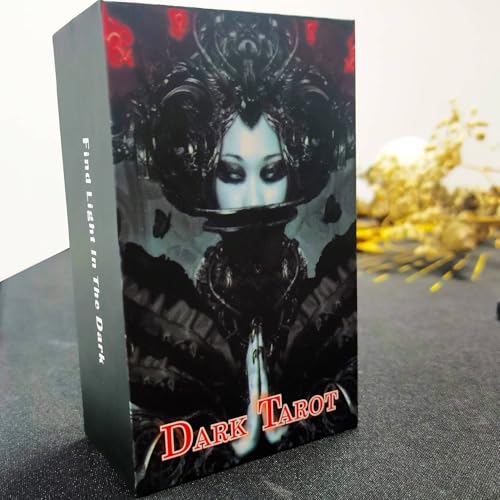 NEUJD Dunkle Tarotkarten, Wahrsagungsdeck, englische Versionen, Edition, Oracle-Brettspiele für Partys Dark Tarot von NEUJD