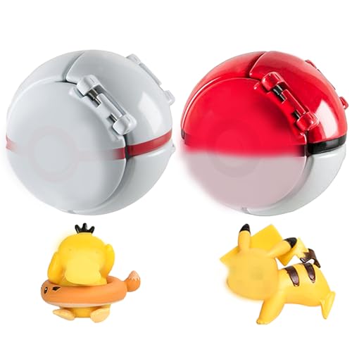 NEUNEL Cartoon Ball, 2 Spielzeug Ball mit 2 Mini Figuren, Ball mit Figur, Bälle zum Werfen für Kinder, Mini-Figuren-Set, Geschenke für Jungen und Mädchen von NEUNEL