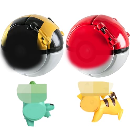 NEUNEL Cartoon Ball, 2 Spielzeug Ball mit 2 Mini Figuren, Ball mit Figur, Bälle zum Werfen für Kinder, Mini-Figuren-Set, Geschenke für Jungen und Mädchen von NEUNEL