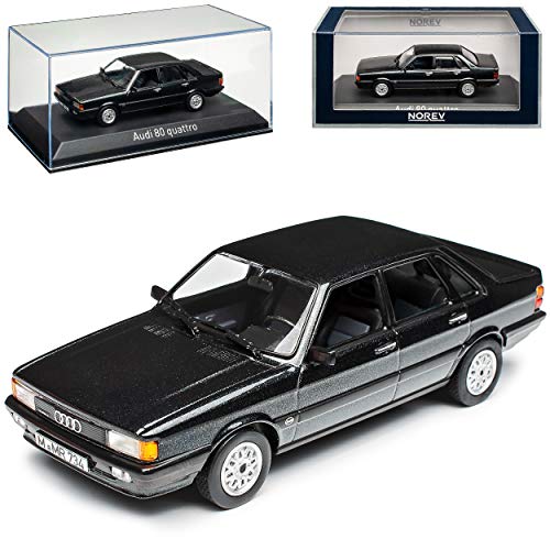 A*U*D*I 80 B2 Limousine Dunkel Grau Fast Schwarz Metallic 2. Generation 1978-1986 1/43 Norev Modell Auto von NEW