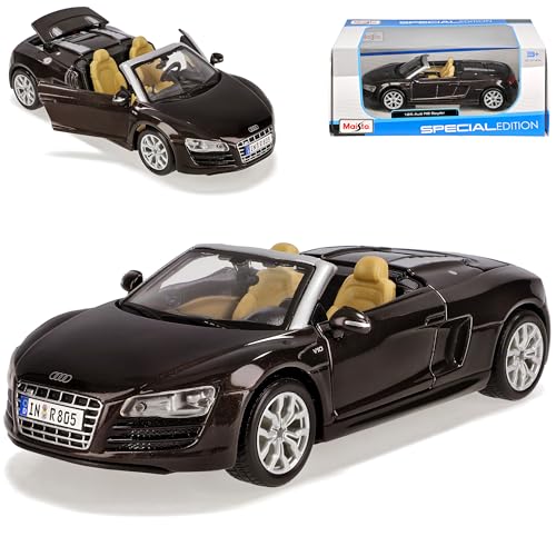 NEW A*u*d*i R8 R 8 Spyder Cabrio Braun 1/24 Maisto Modellauto Modell Auto von NEW