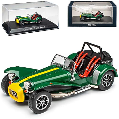 Caterham Super Seven 1979 Grün Gelb 1/43 Norev Modell Auto mit individiuellem Wunschkennzeichen von NEW