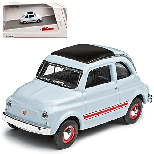 FIAT 500 Urmodell Nuova Blau mit Rot Ur Modell 1957-1975 H0 1/87 Schuco Modell Auto mit individiuellem Wunschkennzeichen von NEW