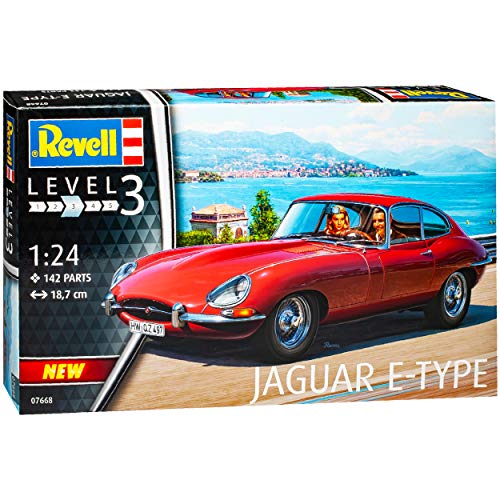 Jaguar E-Type Coupe Rot 1961-1974 07668 Bausatz Kit 1/24 Revell Modell Auto von NEW