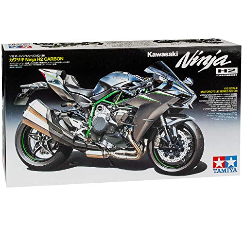 Kawasaki Ninja H2 Carbon Grau Ab 2014 14136 Kit Bausatz 1/12 Tamiyia Modell Motorrad mit individiuellem Wunschkennzeichen von NEW