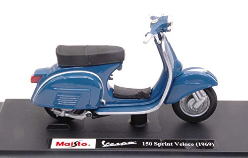 MAISTO MI4343BL VESPA 150 SPRINT VELOCE 1969 BLUE 1:18 MODELLINO DIE CAST MODEL von NEW