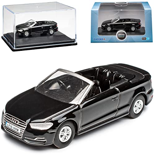 NEW A*U*D*I A3 S3 8V Cabrio Schwarz Modell 2012-2020 1/76 Oxford Modell Auto mit individiuellem Wunschkennzeichen von NEW