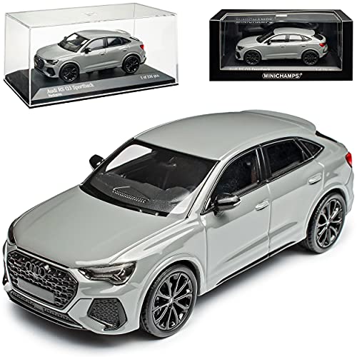 NEW A*U*D*I Q3 F3 RS Sportback Grau Ab 2018 1/43 Minichamps Modell Auto mit individiuellem Wunschkennzeichen von NEW