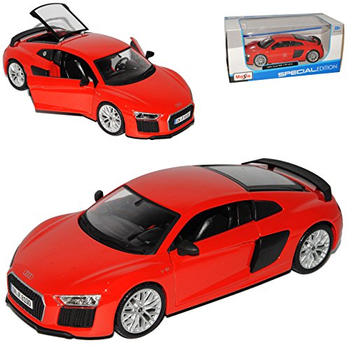 NEW A*U*D*I R8 Coupe Rot neuestes Modell 2. Generation ab 2015 1/24 Modell Auto mit individiuellem Wunschkennzeichen von NEW