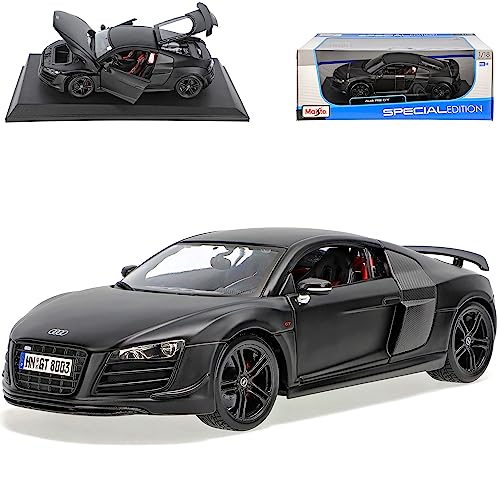 NEW A*U*D*I R8 GT Matt Schwarz Coupe 2010 1/18 Maisto Modell Auto mit individiuellem Wunschkennzeichen von NEW