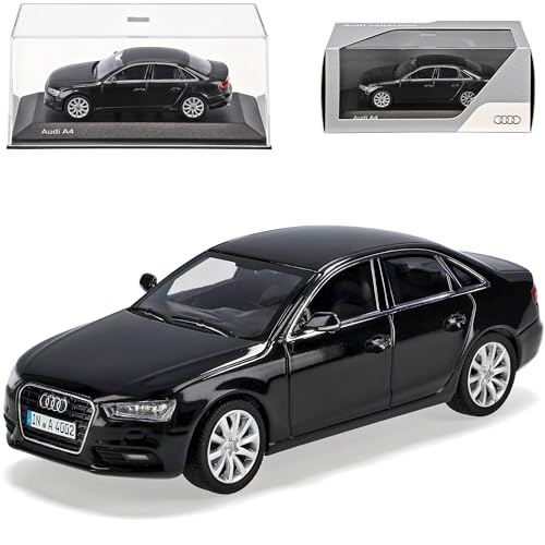 NEW A-U-D-I A4 B8 Facelift Ab 2011 Limousine Phantom Schwarz Ab 2007 1/43 Minichamps Modell Auto mit individiuellem Wunschkennzeichen von NEW