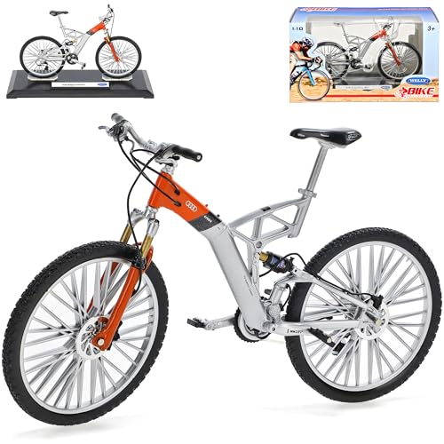 NEW A-U-D-I Design Cross Pro Grau Orange 1/10 Welly Fahrradmodell Fahrrad Modell von NEW