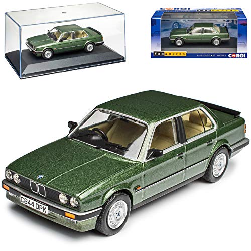 NEW B*M*W 3er E30 323i Limousine Platanen Grün 1982-1994 1/43 Corgi Vanguards Modell Auto mit individiuellem Wunschkennzeichen von NEW