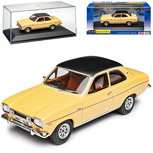 NEW Ford Escort MKI 1300E 3 Türer Limousine Beige mit Schwarz 1. Generation 1967-1974 1/43 Corgi Vanguards Modell Auto von NEW