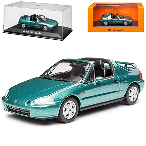 NEW Hon-da CR-X Del Sol Typ EH6 Cabrio Türkis Grün Metallic 1992-1998 1/43 Minichamps Maxichamps Modell Auto mit individiuellem Wunschkennzeichen von NEW