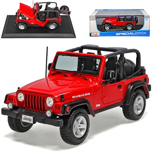 NEW Jeep Wrangler Rubicon Cabrio Rot 1/18 Modellauto Modell Auto von NEW