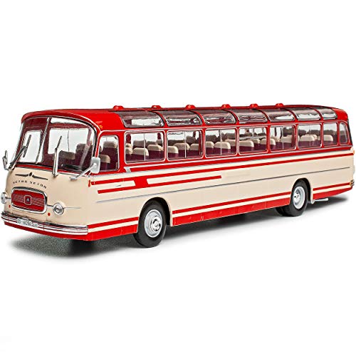 NEW Kässbohrer Setra S-14 Rot Bus Beige 1/43 Ixo Modell Auto mit individiuellem Wunschkennzeichen von NEW