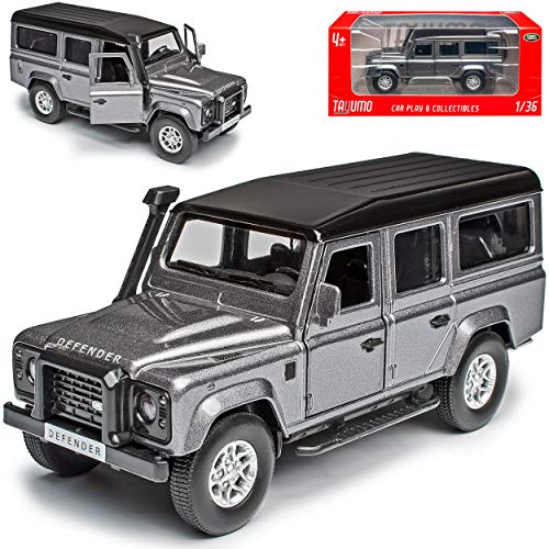 NEW Land R*O*V*E*R Defender 110 Stornoway Grau mit Dach in Schwarz 1/36 Tayumo Modell Auto mit oder ohne individiuellem Wunschkennzeichen von NEW