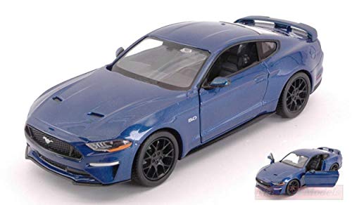 NEW MOTORMAX MTM79352BL Ford Mustang GT 2018 Blue 1:24 MODELLINO DIE CAST Model von NEW