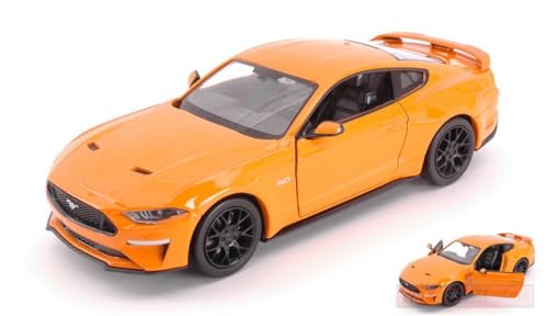 NEW MOTORMAX MTM79352OR Ford Mustang GT 2018 ORANGE 1:24 MODELLINO DIE CAST Model von NEW