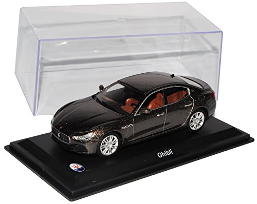 NEW Maserati Ghibli Limousine Grau Braun Ab 2013 1/43 Whitebox Modell Auto mit individiuellem Wunschkennzeichen von NEW