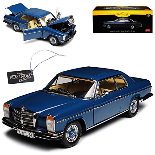 NEW Mercedes-B /8 Strich-Acht Coupe Dunkel Blau W114 1967-1976 1/18 Sun Star Modell Auto mit individiuellem Wunschkennzeichen von NEW