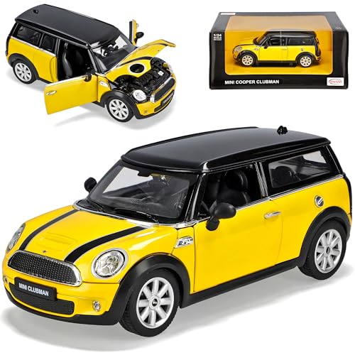 NEW Mini Cooper Clubman Kombi Gelb Ab 2007 1/24 Rastar Modellauto Modell Auto von NEW