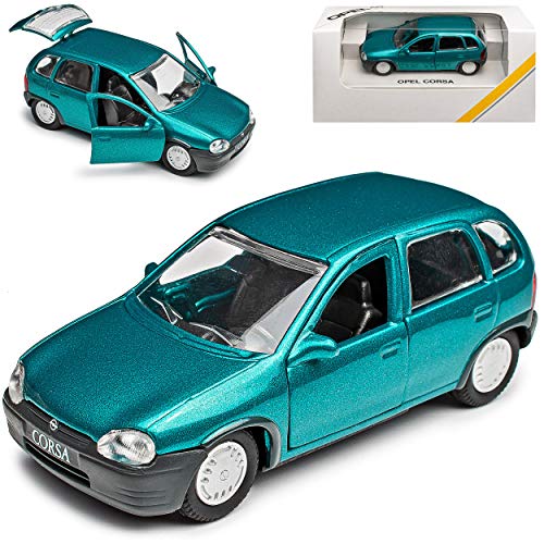 NEW Opel Corsa B Türkis Blau 5 Türer 1993-2000 1/43 Gama Modell Auto von NEW