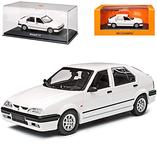 NEW Renautl 19 5 Türer Weiss 1988-1997 1/43 Minichamps Maxichamps Modell Auto von NEW