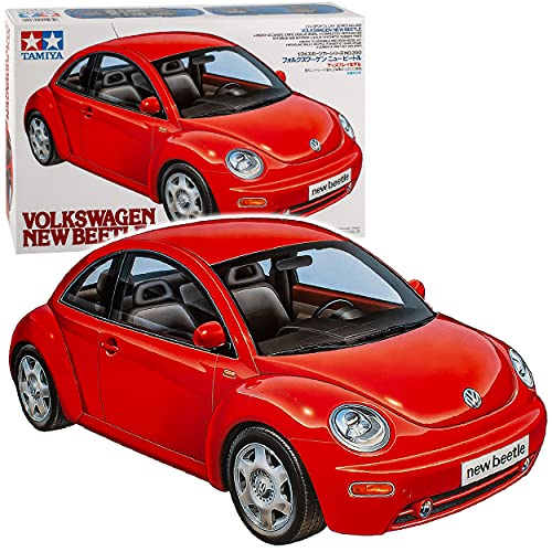 NEW Volkwagen Beetle Typ 9C Coupe Rot 1. Generation 1997-2010 24200 Bausatz 1/24 Tamiyia Modell Auto mit individiuellem Wunschkennzeichen von NEW