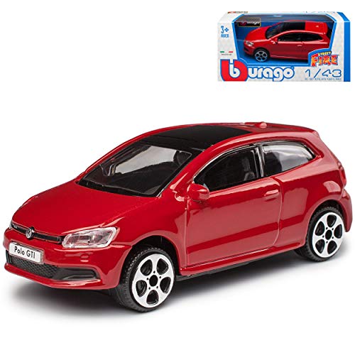 NEW Volkwagen Polo V GTI Typ 6R 3 Türer Rot 2009-2017 1/43 Burago Modell Auto von NEW