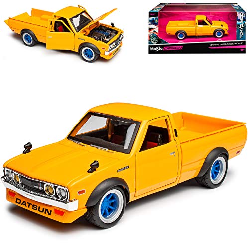 Nisan Datsun 620 Pick-Up Gelb Tuning 1972-1979 1/24 Maisto Modell Auto von NEW