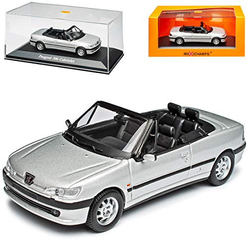 NEW Peugeot 306 Cabrio Silber 1994-2002 1/43 Minichamps Maxichamps Modell Auto mit individiuellem Wunschkennzeichen von NEW