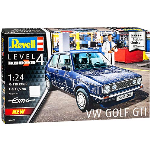 Volkwagen Golf I 1 G-T-I 3 Türer Blau Builders Choice 1974-1983 07673 Bausatz Kit 1/24 Revell Modell Auto von NEW