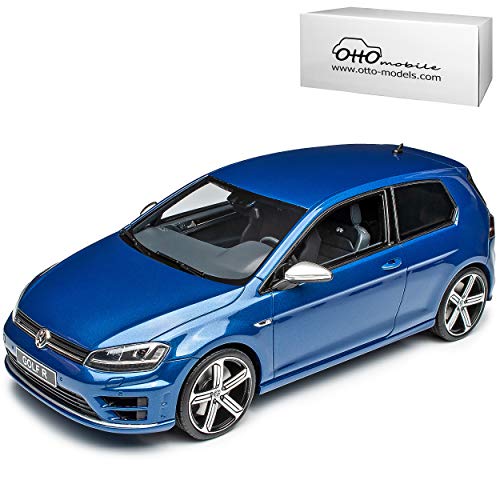 Volkwagen Golf VII R 3 Türer Lapiz Blau 2012-2019 Nr 333 1/18 Otto Modell Auto mit individiuellem Wunschkennzeichen von NEW