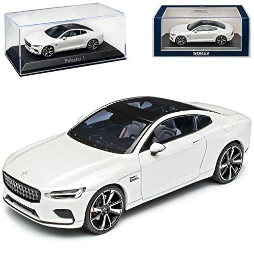 Volvo Polestar 1 Coupe Schnee Weiss Ab 2017 1/43 Norev Modell Auto mit individiuellem Wunschkennzeichen von NEW