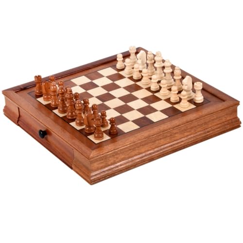 12,6-Zoll Magnetische Schublade Schach Mit Integrierter Schublade, Brettspiel Schach Set Für Erwachsene Und Kinder von NEWCIX