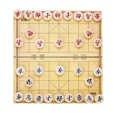 Chinesisches Schach, Hölzerne Faltbare Chinesische Schach, Kinder Hochwertige Solide Hölzerne Schachfiguren, Traditionelle Klassische Pädagogische Strategie Spiel Faltbare Board Set(Size:#35) von NEWCIX