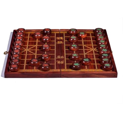 Chinesisches Schach, Hölzernes Zusammenklappbares Chinesisches Schach Set Rosenholz Schach Traditionelles Klassisches Pädagogisches Strategiespiel Jugendreise-Klappbrett-Set(Size:4.8 * 1.8cm) von NEWCIX