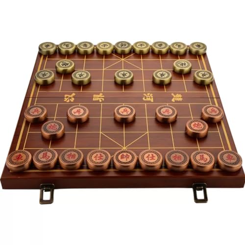 Chinesisches Schachspiel, Metall-Kupfer-Legierung, Tragbares/klappbares Chinesisches Schachbrett, Puzzlespiel Für Party-Familienaktivitäten von NEWCIX