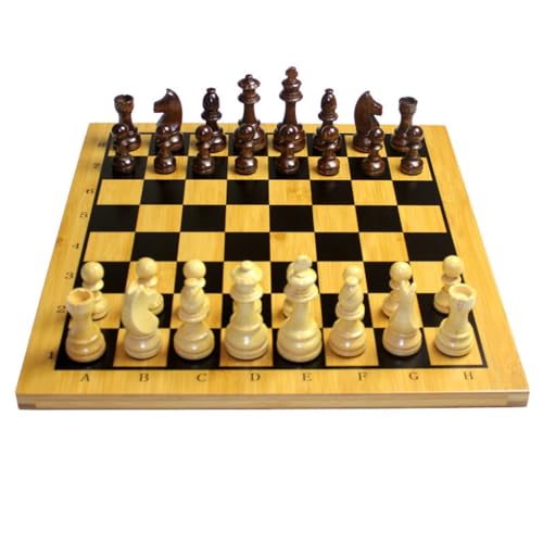 Gewichtetes Massivholz-Schach-Set, 10cm Großes Schach-Bambusbrett, Standard-Match-Schachspiel Für Erwachsene Und Kinder von NEWCIX