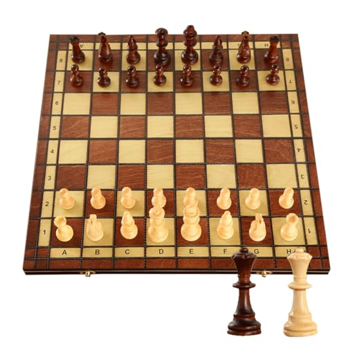 Magnetisches Hölzernes Schachset Mit 2 Extra-Damen/Klappbrett Anfänger Tragbares Reiseschachspiel/Klassisches Brettspiel(29 * 29cm) von NEWCIX