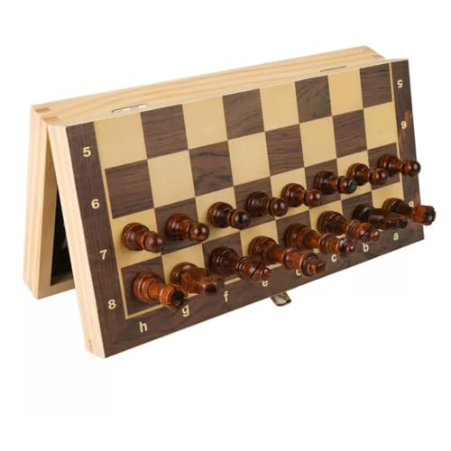 Magnetisches Hölzernes Schachset Mit 2 Extra Damen Schachfiguren, Tragbares Reiseschachspiel Für Anfänger/Klassisches Brettspiel(29 * 29cm) von NEWCIX