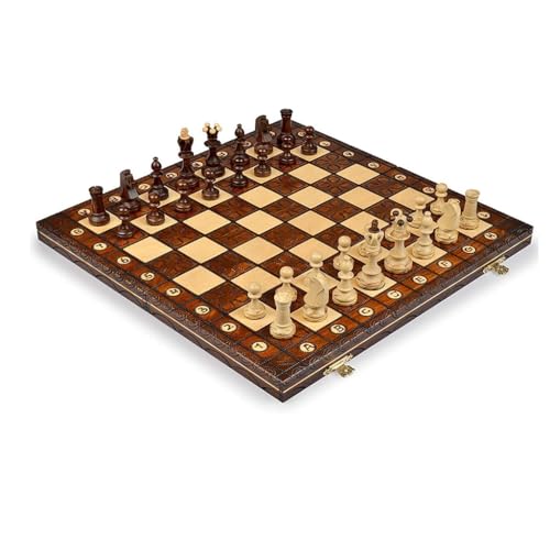 Massivholz-Schachspiel, Klappbares Brett, Tournament Professional Beginner Portable Travel Chess Game von NEWCIX