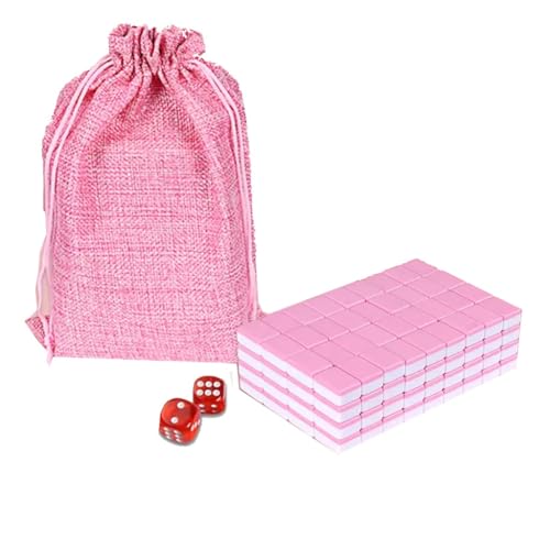 NEWCIX Chinesische Mini Mahjong 144 Stück (26MM) Milamine Fliesen Mit Tragbaren Reise Koffer, Komplette Mahjong Spiel Set von NEWCIX