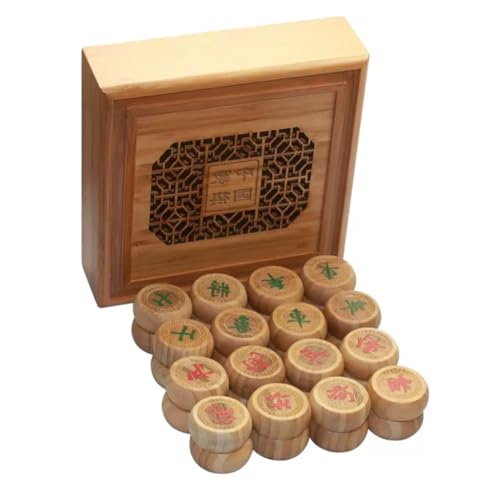 Nanzhu Holzbox Schachspiel Massives Hölzernes Schach-Geschenkset, Groß, Schachfiguren-Durchmesser 4.8CM von NEWCIX