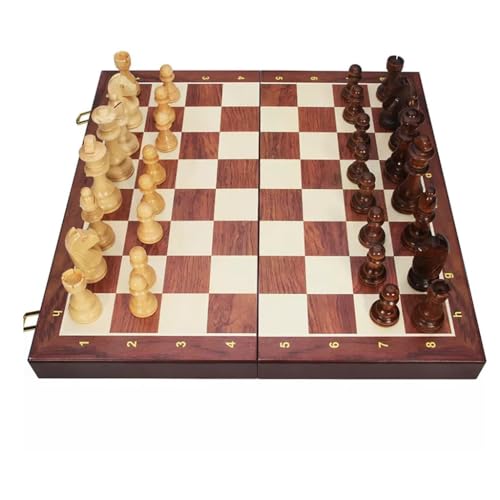 Schach Hochwertiges Massivholz Set Großes Hölzernes Klappbrett Schachfiguren Erwachsene Und Kinder Brettspiele Wettbewerb Spezial(39 * 39cm) von NEWCIX