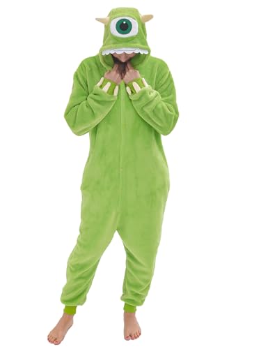 NEWCOSPLAY Tier-Einteiler-Kostüm für Erwachsene, Plüsch, Einteiler, Cosplay-Kostüm, Mike Wazowski, S von NEWCOSPLAY