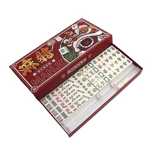 NEWFUN Majong Stones Game, Mahjong Game, 20 * 14 * 10mm, Mini Traditional Chinese Riichi Mahjong Set with 144 Majong Toys, Chinese Majong Game Set for Leisure Travel Party Family Games von NEWFUN