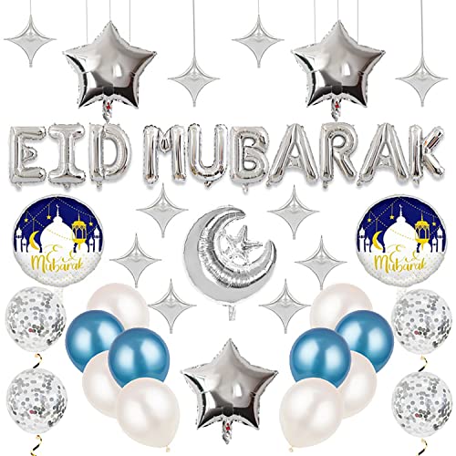 Eid Mubarak Ramadan Ballon deko, Muslim Ballon Girlande Kits, Eid Mubarak Banner, Eid Mubarak Aufhängen Banner für Muslim Eid Ramadan Mubarak Kareem Festival Party Dekoration von NEWUPZSI